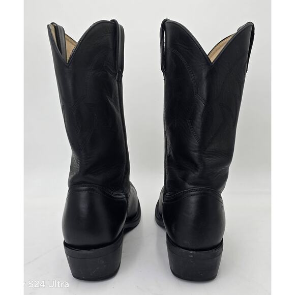 Durango Black Leather Western Boots Oil Resistant Embroidered Cowboy Men\'s 10EE